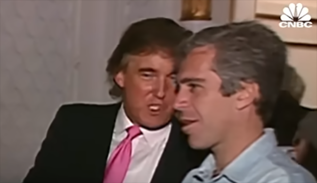 Donald Trump dan Jeffrey Epstein tahun 1992/Foto: tangkap layar YouTube CNBC